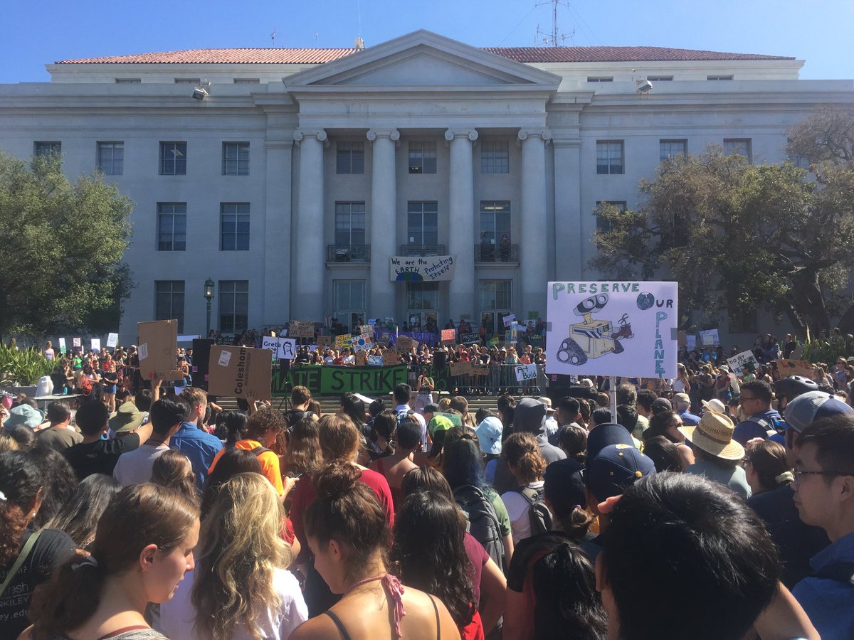 Remembering the Sept 20 2019 youth climate strike. UC Berkeley students had one of thousands of demonstrations. Many high school students and parents present. Crowd energy hard to achieve on zoom.