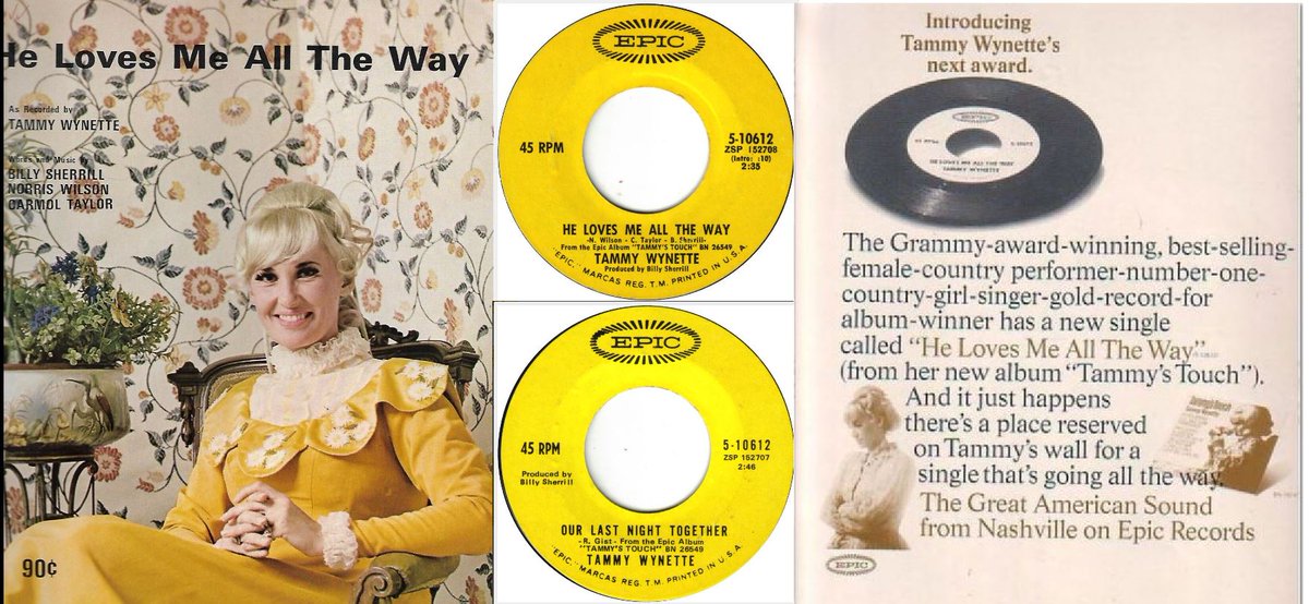 MadMax1861's tweet photo. #50YearsAgoToday #April241970 the #TammyWynette #single #HeLovesMeAllTheWay was released. The #Bside was #OurLastNightTogether  #April1970  #50YearsAgo #FirstLadyOfCountryMusic #TheFirstLadyOfCountry #FirstLadyOfCountry #CountryMusicHallOfFame  #TheFirstLadyOfCountryMusic #Tammy https://t.co/YSGpPZw0Z9