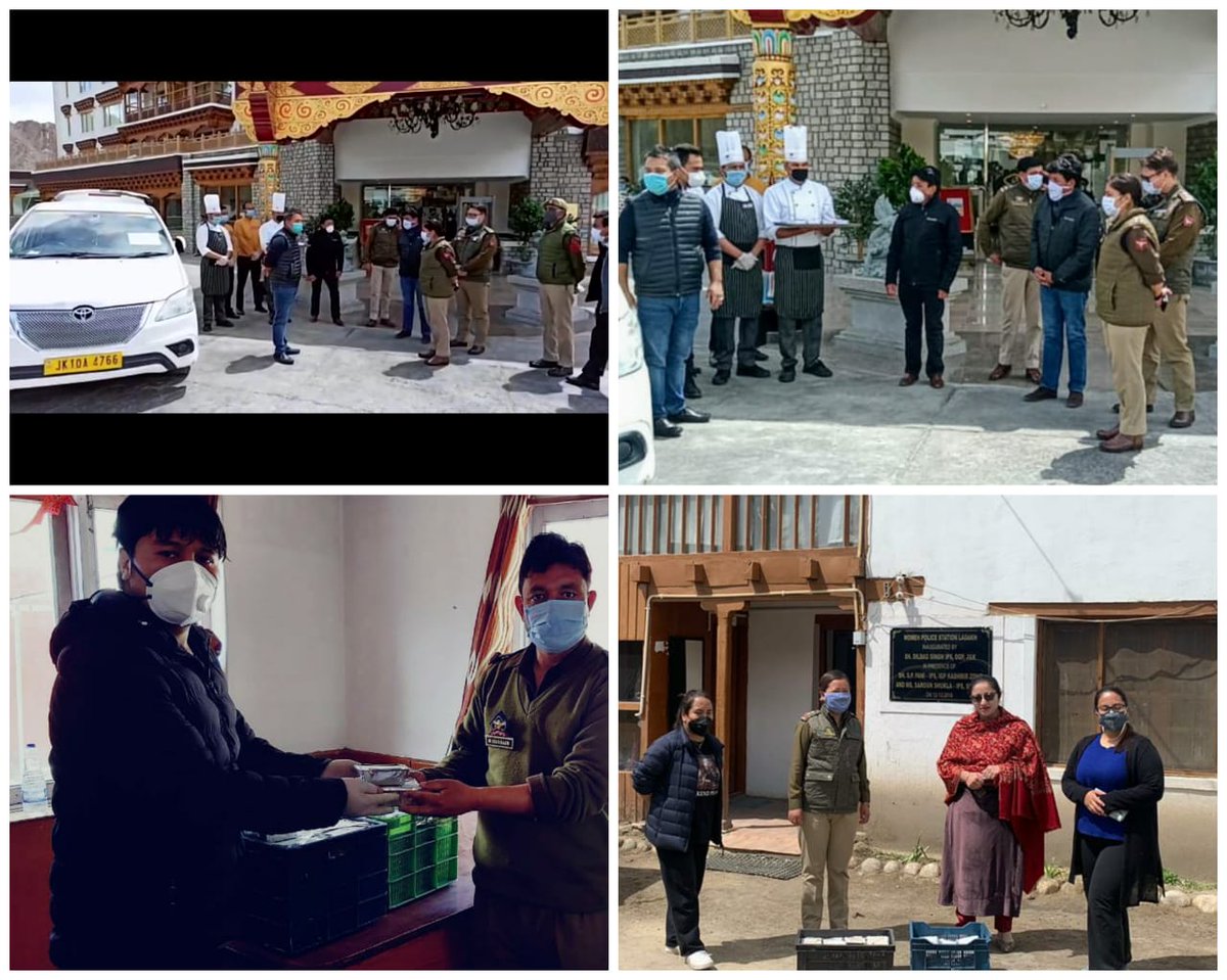 DGP_Ladakh's tweet photo. As a token of appreciation for our work during the testing time ,Hotel Grand Dragon provided 800 meal boxes to our COVID warriors guarding many locations &amp; roads.We appreciate this gesture of Grand Dragon family &amp; hope to continue this police public cooperation#Letsfighttogether https://t.co/fMxELsaTXw