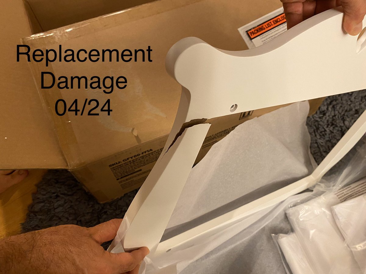 TheFraserWill's tweet photo. @American_Girl what is going on with ur quality control? We ordered a Baby Changing table on 11 April but it arrived damaged. Spoke to Customer Service on Monday and replacement arrived today with same damaged item! My daughter has been so looking forward to playing with this... https://t.co/xTrPtUYxeD