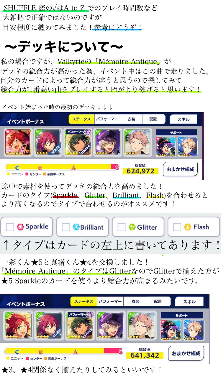 柚希 ご連絡23時頃 第1志望合格しました あんさんぶるスターズ Music のイベントの走り方を私なりに纏めてみました Shuffle 恋の はa To Zの 5羽風薫を手に入れるまでの方法など書いてあります 無課金の人や初心者の人でも参考になると思います