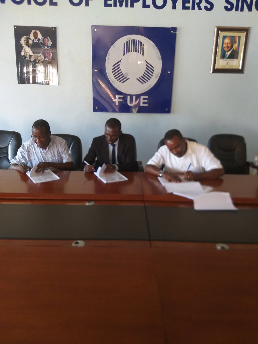 NgorokJohnson's tweet photo. Signing a MOU with the Federation of Uganda Employees and Action for Disability and Development for Inclusion Works project whose objective is to promote the inclusion of people with disabilities in formal employment. https://t.co/YpZwUyRdp4