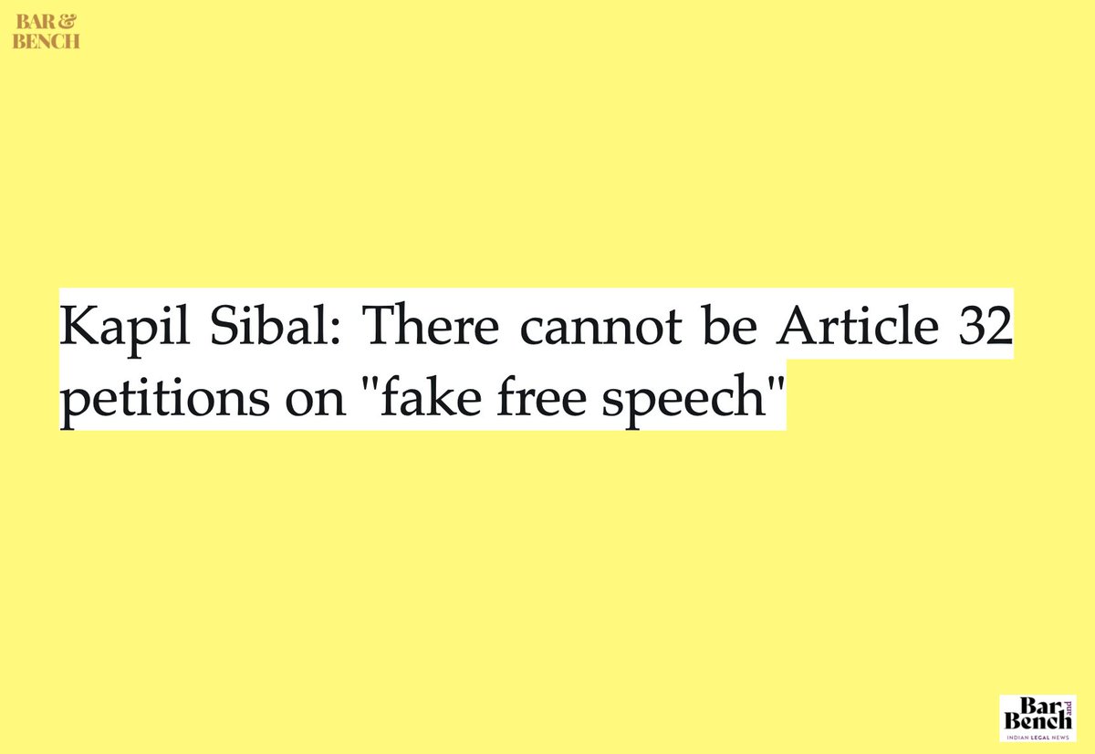 Kapil Sibal begins making his submissions for State of Maharashtra, reads out the alleged defamatory statements made by Arnab Goswami on air in April 21. Whether statements fall within the purview of free speech, says there cannot be Article 32 petitions on "fake free speech"