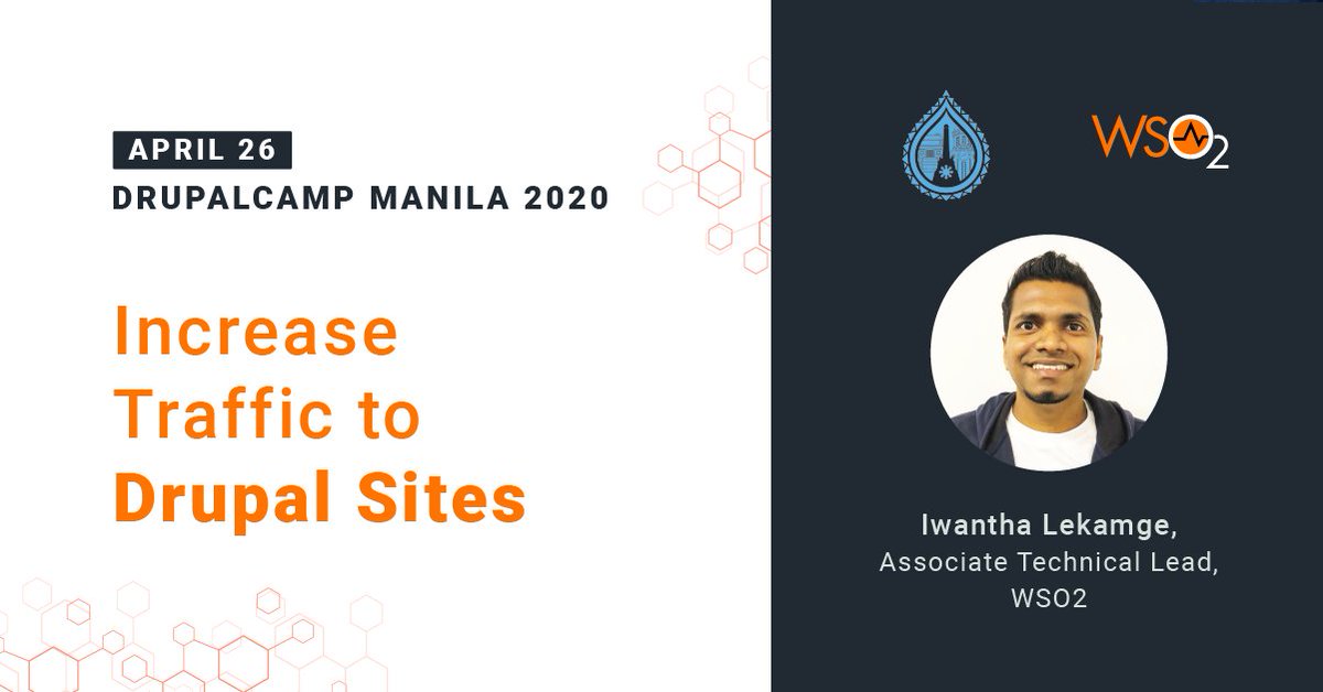 wso2's tweet image. Join us this weekend at the virtual @drupalcampMNL to learn how you can increase traffic to Drupal sites. 
Details: bit.ly/3bsjEOJ
#DrupalCampManila2020 #Drupal #DrupalSEO