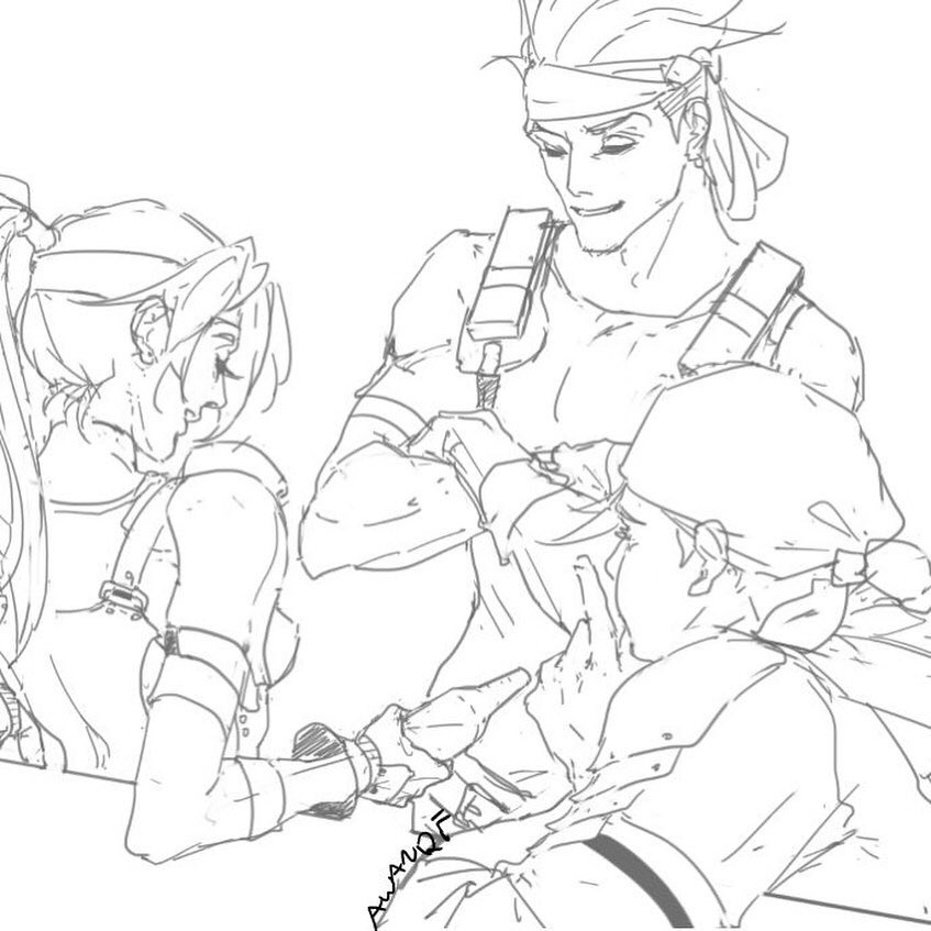 Some blah blah sketches blah #ff7 #ff7remake #wip #sketches #digitalart #art #finalfantasy #cloudstrife #sephiroth #illustration #?