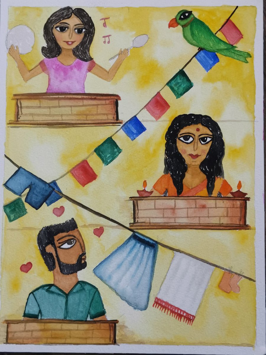 Taking inspiration from the recent solidarity events in India 🇮🇳 lauding Healthcare and essential services workers... Here's a watercolor tribute to the times we live in... #watercolorpainting #coronavirusinindia #lockdown
Thanks for the push <a href="/DrSoumyadeepB/">সৌম্যদীপ ভৌমিক</a>