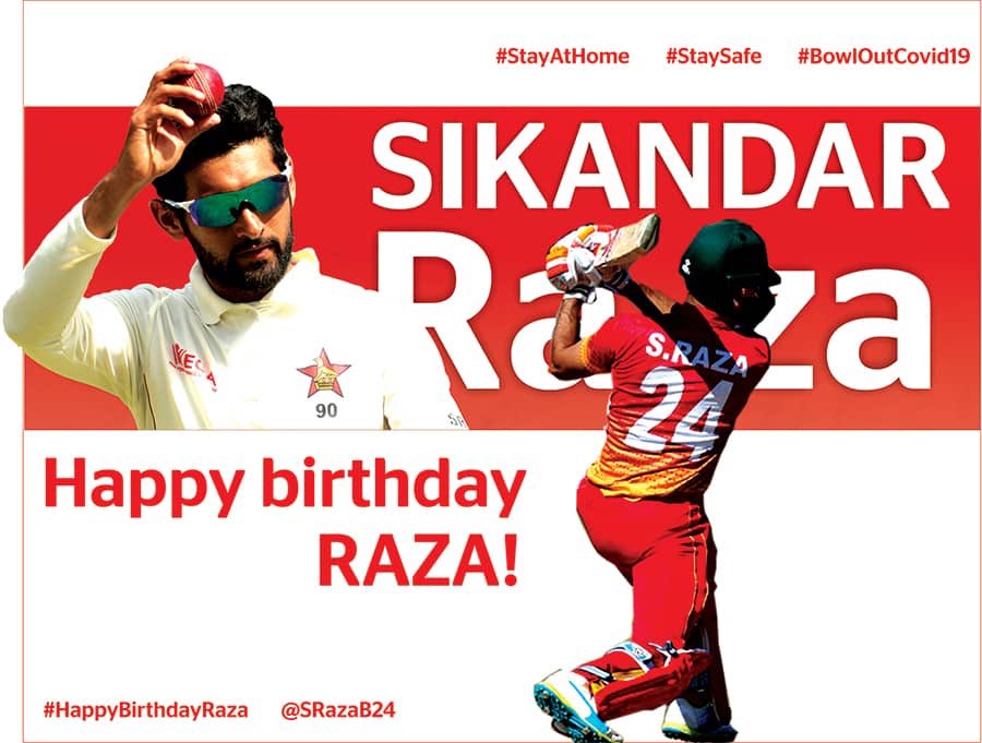 #BIRTHDAY | Look who's 3️⃣4️⃣ not out today! Happy birthday, Sikandar Raza. 

May you continue enjoying a wonderful innings! 🎂

#HappyBirthdayRaza | #StayAtHome  |  #BowlOutCovid19