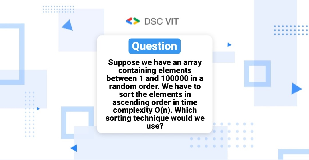 gdgvitvellore's tweet photo. Here is another question! Answer this and earn 10 points in the #DSCVIT #SummerChallenge
Answer here: https://t.co/RwQRy7C3kZ
#100DaysOfCode #CodeNewbie #Contest #ContestAlert #CodeWithDSC #Python
@googledevs || @googlestudents https://t.co/XoN6TSUYdz