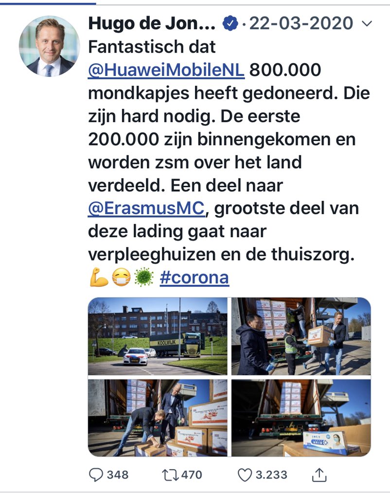 Dit is geen eerlijk verhaal <a href="/hugodejonge/">Hugo de Jonge</a> 

Voor de verpleeghuizen/thuiszorg werd de beschermingsrichtlijn aangepast (minder streng) en tot 13 april stonden ze achterin rij van het verdeelmodel. 

Ze kregen niets terwijl u op 22 maart indruk wekte dat ze wel mondkapjes kregen 👇🏻