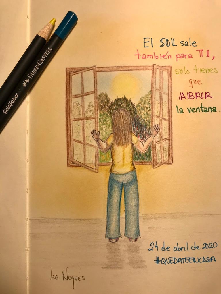 leogandarias's tweet photo. Como todas las mañanas confinadas, el regalo en forma de dibujo de @Isabel_n_g https://t.co/TZjl4kwFcV