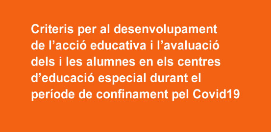 Criteris per al desenvolupament de l’acció educativa i l’avaluació dels i les alumnes en els centres d’educació especial durant el període de confinament pel Covid19.
documents.espai.educacio.gencat.cat/IPCNormativa/D…
#recursos #JoEmQuedoACasa