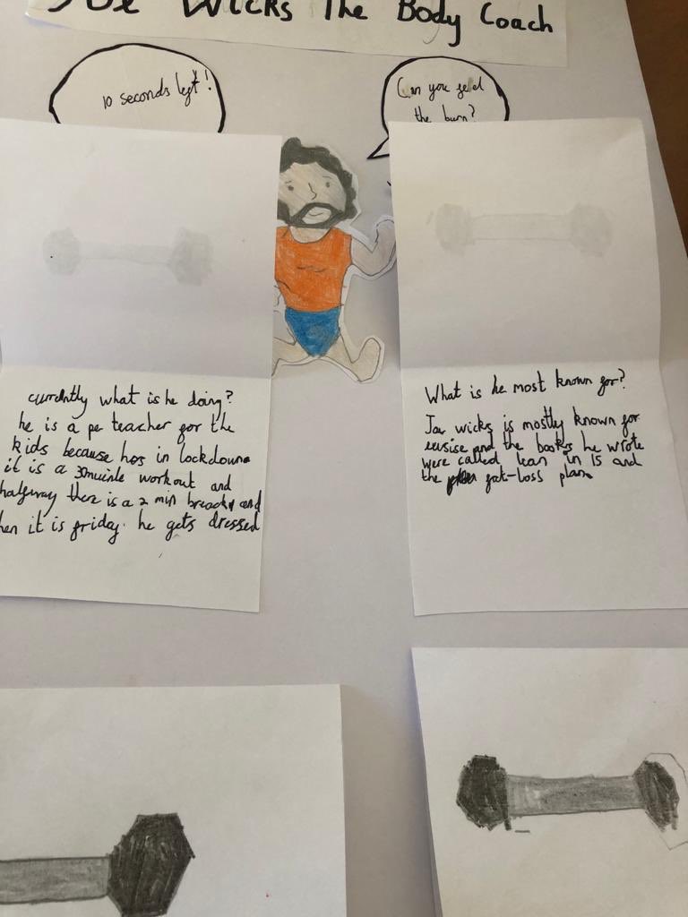 MoonMaddy's tweet image. My god-son Sammy O’Flynn has written this report for Aunty Maddy’s lockdown homework. I am sure you will love it @thebodycoach as he chose YOU! #PEWithJoe #pewithjoewicks