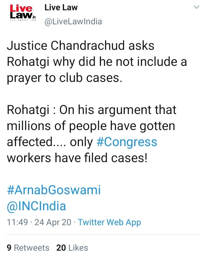 Basic flaw in Arnab Petition... Raised irrelevant issues... Didn& #39;t include a basic prayer for Clubbing / Consolidation of Multiple FIRs...