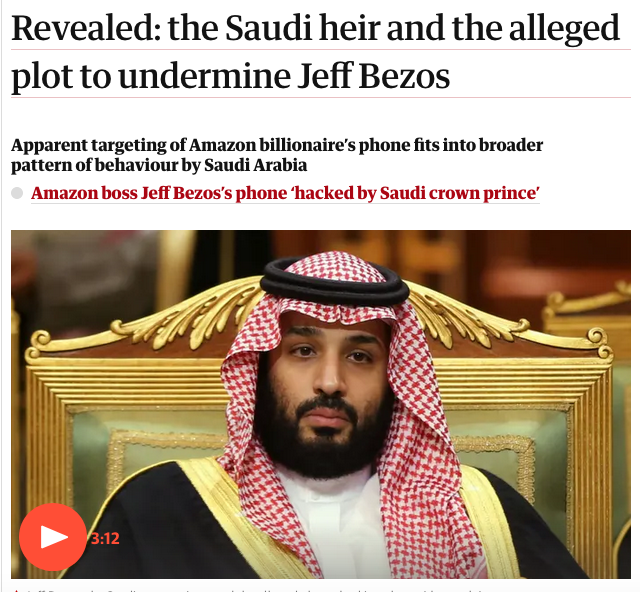 6/ A further UN expert report found credible evidence that MBS hacked Jeff Bezos's phone in "a pattern of targeted surveillance of perceived opponents and those of broader strategic importance to the Saudi authorities" Bezos the owner of  #Khashoggi's paper the Washington Post