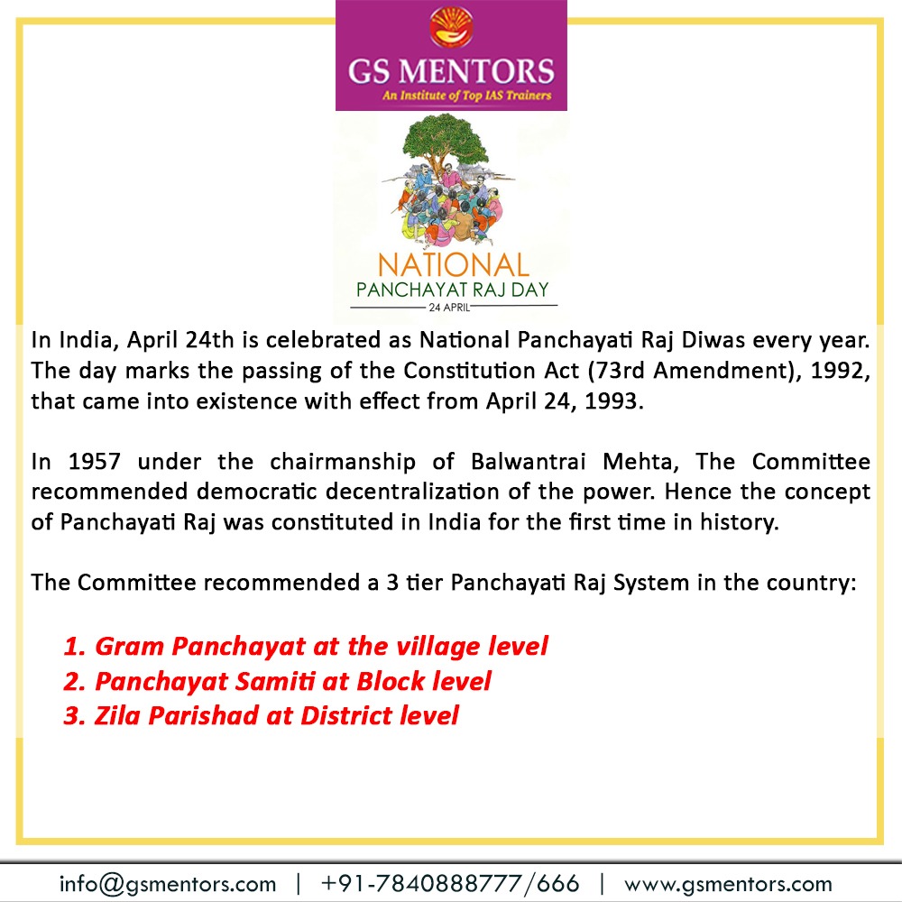 GS_Mentors's tweet photo. Rajasthan was the first state in the country where the Panchayati Raj system was implemented. This scheme was inaugurated by late Prime Minister Jawaharlal Nehru on October 2, 1959 in Nagaur district.
@GS_Mentors   #rajasthan #scheme #jawaharlal #nehru #impleneted. https://t.co/fom39UslDE