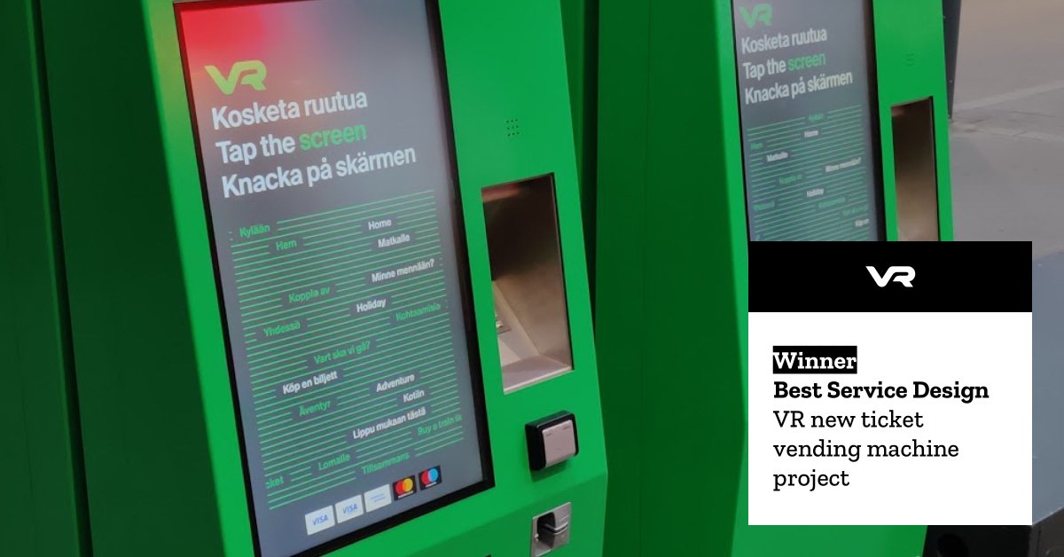 Qvik (@qvik) on Twitter photo Best Service Design award for in #grandone2020 ! Awesome work <a href="/mpietila/">Matias PietilÀ</a> , <a href="/riidesign/">Liisa Stenberg</a> , Jesse U, @VRmatkalla , <a href="/futurice/">Futurice</a>
and other partners in this project.
Read more: vr-tvm.weebly.com Best Service Design award for in #grandone2020 ! Awesome work <a href="/mpietila/">Matias PietilÀ</a> , <a href="/riidesign/">Liisa Stenberg</a> , Jesse U, @VRmatkalla , <a href="/futurice/">Futurice</a>
and other partners in this project.
Read more: vr-tvm.weebly.com