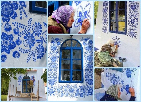 womensart1's tweet image. Agnes Kasparkova, 90-Year-Old Czech former agricultural worker who turned her small village into an art gallery by painting traditional Moravian motifs on the local houses. The project went on for over 13 years #womensart