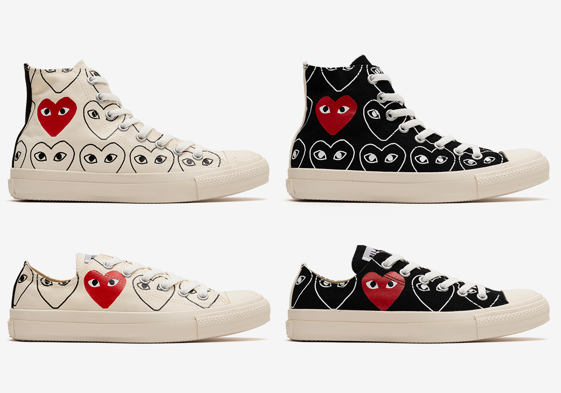 converse collab with heart