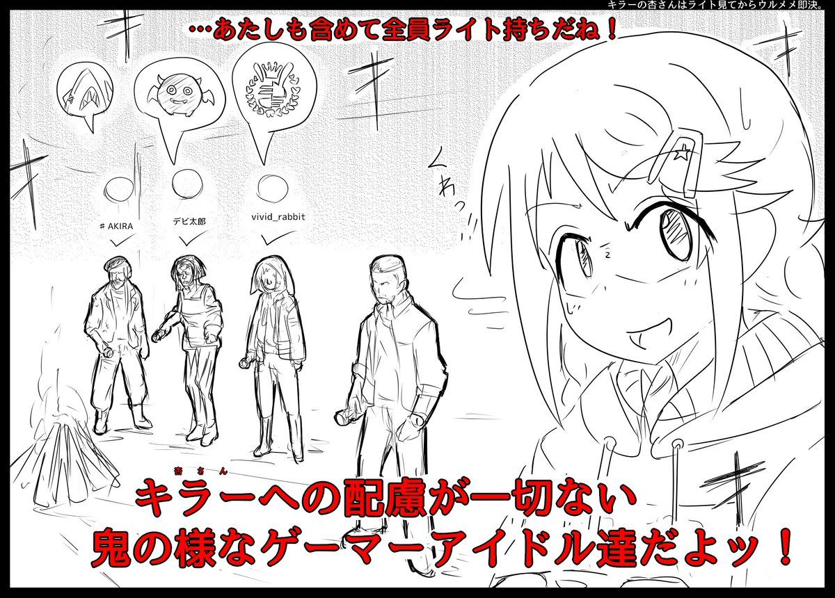 多事務所合同ゲーマーアイドル交流会で全員がふざけ出したパターン。 