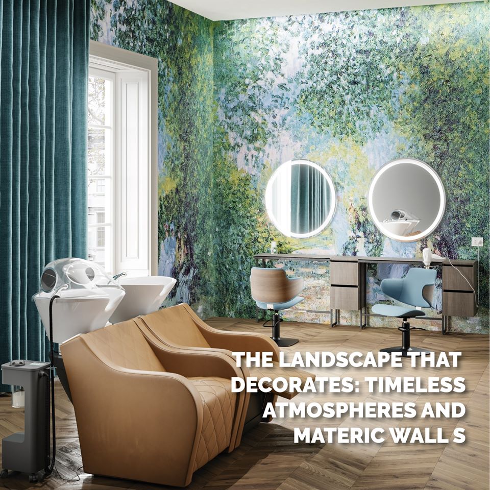 The landscape that decorates: timeless atmosphere and materica walls.
Discover #Maletti's NEWS and how your hair salon can become a real painting > maletti.it/en/promo

#Malettigroup #professionalfurnishing  #hairsalon