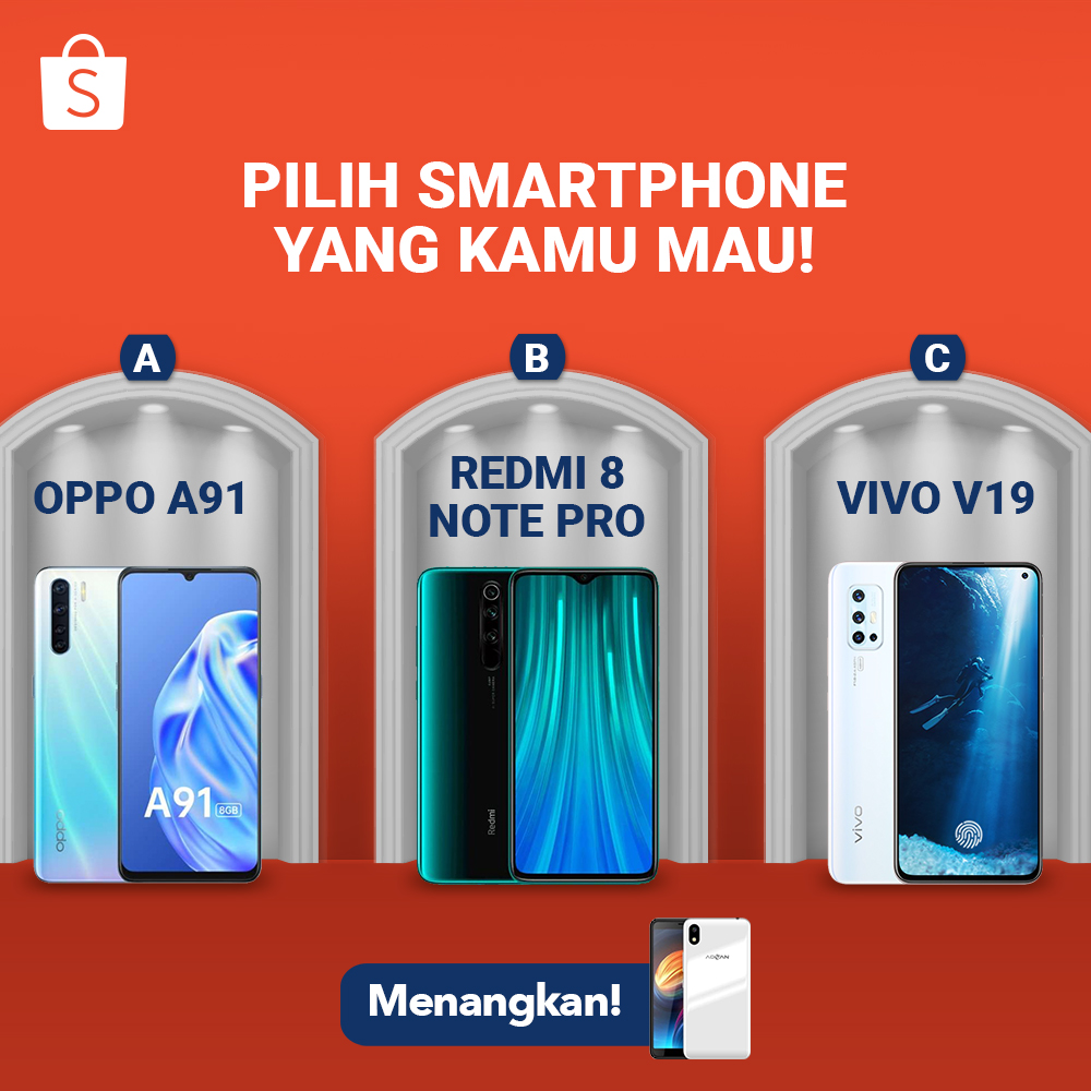 ShopeeID's tweet image. Sobat Shopee! Hari ini aku mau GIVEAWAY ADVAN S6+ buat kamu~ Yuk ikutan! 🥳

1. FOLLOW @shopeeid
2. RT &amp;amp; LIKE tweet ini
3. REPLY jawaban kamu "A/B/C" pake #GiveawayAwalPuasaShopee SEBANYAK-BANYAKNYA

Periode sampai 27 April  '20 &amp;amp; diumumin 28 April '20
#ShopeeID #ShopeeDariRumah