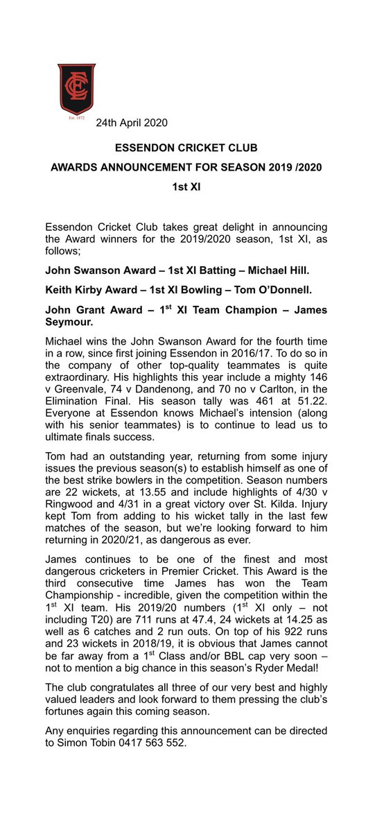 Essendon CC tweet media