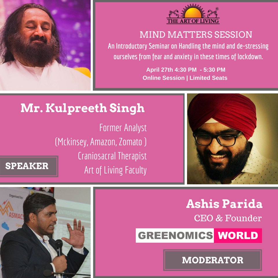 GreenomicsWorld's tweet photo. During the lock down Greenomicsworld a green energy industry connect entity  is organizing beyond its regular activities an online session “ Mind matters “ for all.

Please resister in the below link to receive the invite:
https://t.co/pOtdcYieZ2 https://t.co/m3WmQnxrNN