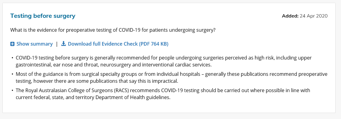 What is the evidence for preoperative testing of COVID-19 for patients undergoing surgery?  Rapid evidence review available from #NSWHealthICU #ACIShare #COVID19 #Covid19NSW #coronavirusaustralia bit.ly/2xEZ9Qf