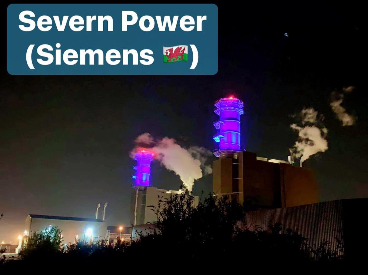 Well done to  @scottemitchell ’s place of work, Severn Power ( @Siemens_Energy Wales), for lighting up the Newport skyline last night in honour of the  #NHS and other frontline workers • Heartfelt prayers go to a special colleague fighting this horrid virus at this time. 
