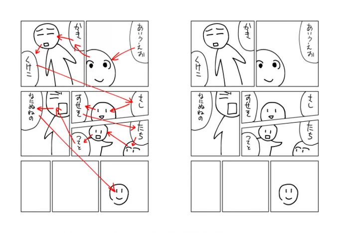 こちらは視線誘導の基本的な考え方。そもそも視線誘導ってなんぞやって方を想定してまとめてみました。友達や読者さんに読んでほしかったところを読み飛ばされてしまったことがある方はチェックしてみてください。中盤の余計なお世話コーナーをご覧ください。 https://t.co/DLEquktwNz 