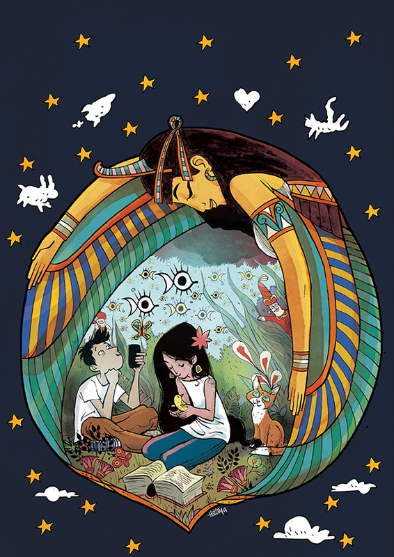 this entire thread has been JUST female egyptian artists, but i would be remiss not to mention  @metahatem, who is already killing it and setting the standard for egyptian illustrators in international publication.