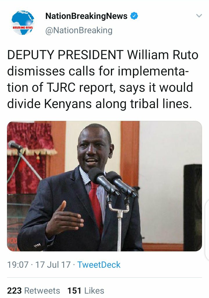 KingFredAsira's tweet photo. @RailaOdinga advocated for the implementation of tjrc report in his 2013 and 2017 presidential campaigns. William Ruto on the other hand has always been opposed to the idea until yesterday after the Ruai land saga. Tangatanga should give us a break.
#VerifiableFacts https://t.co/wwrpMgmkLf