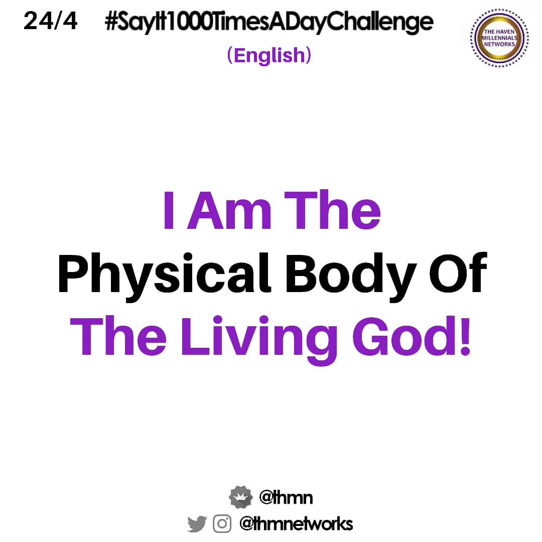 sayit1000times's tweet photo. I Am The Physical Body of The Living God!

#SayIt1000TimessADayChallenge
#SayIt1000TimesADay
#MyAffirmationMyExperience #THMNetworks
#THMN
 #RaisingFinancialGiants #GodsAnswerToTheNeedForTrueLeaders
 #Godman
 #wisdom https://t.co/nrF4jnmaxx