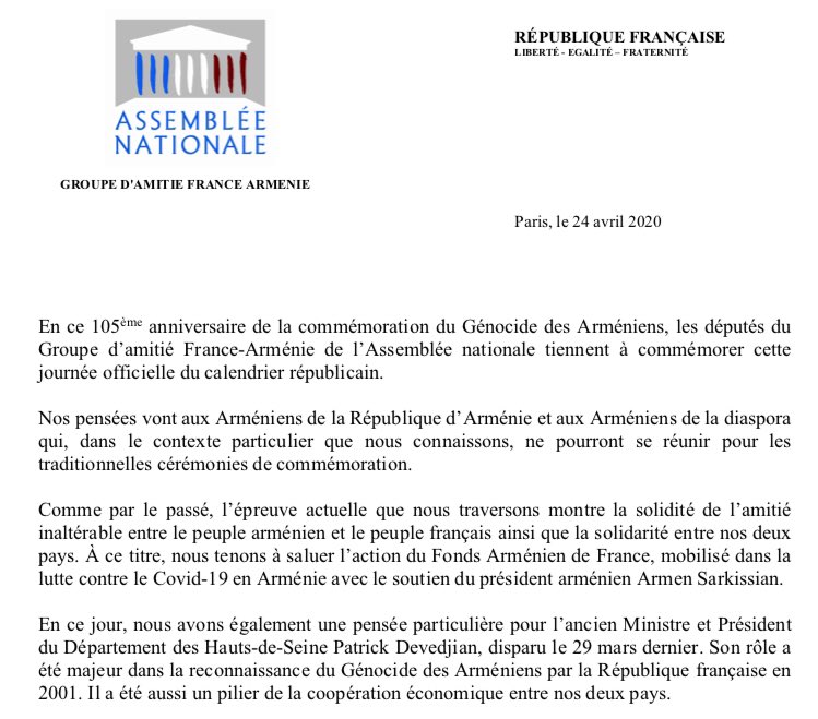 Anissa Khedher Ce 24 Avril Journee Nationale De La Commemoration Du Genocidedesarmeniens Nous Sommes Aux Cotes De La Communaute Armenienne De Tous Les Armeniens Pour Honorer La Memoire De Leurs