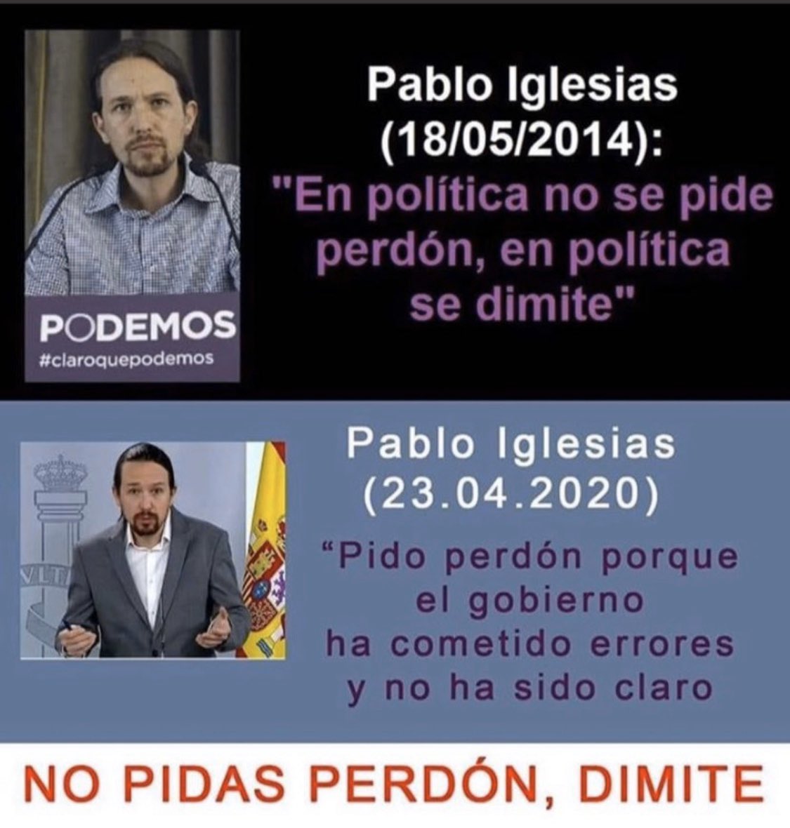 MartaGomeza's tweet photo. No pidas perdon, DIMITE @PabloIglesias @PODEMOS https://t.co/d5b8oI943d