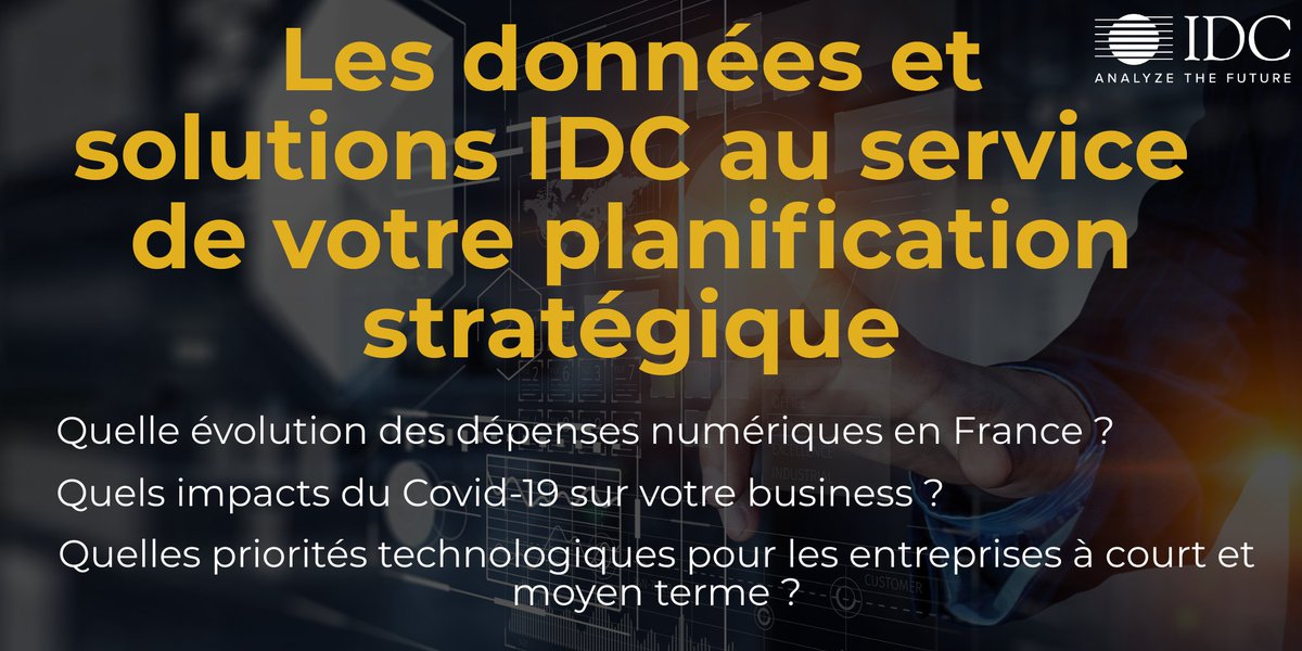 IDCFrance's tweet photo. Contexte #COVID19 👉les acteurs du marché #IT doivent repenser leur vision du marché,
Données, informations et expertises IDC : anticipez les conséquences de la crise et identifiez les poches de croissance ! 
En savoir plus :🌐https://t.co/SUPkC1kRHo https://t.co/LWogugwqTB