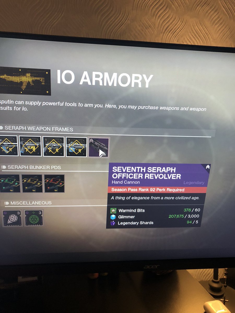 SerxiMiller's tweet photo. @BungieHelp Good morning! Wondering if you guys can help at this hellish time.
I’m unable to purchase the Legendary Frames(Rank 92) and the PDS(Rank 32) despite all bunkers being fully upgraded and season rank 148.
Greatly appreciate your time, thank you. Stay safe Bungie! https://t.co/qSJmD0Bps4