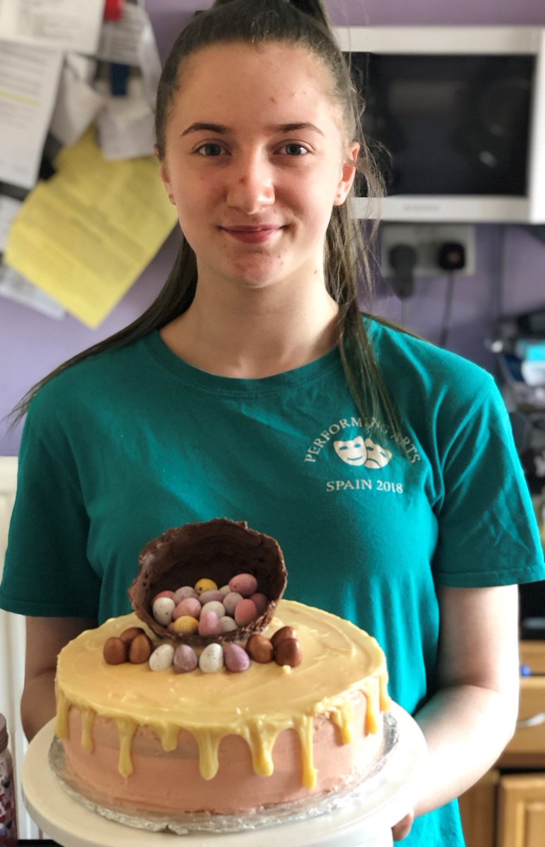 HinckleySchool's tweet photo. Well done to Tia and Cerys for getting involved in the @HinckleyAcademy Easter Challenge Bake Off. The cakes look too good to eat! 🧁👩‍🍳 #homelearning #baking #hajc6 https://t.co/3060lU6DTj