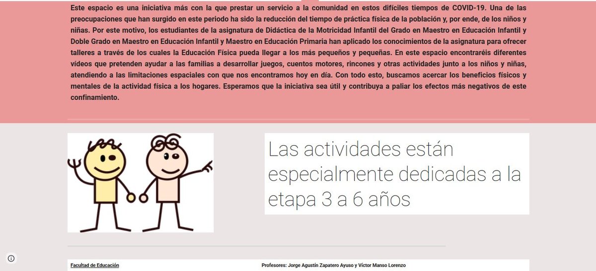 EF_140's tweet photo. Jorge Agustín Zapatero Ayuso y, un servidor 😉, nos enorgullece presentar el trabajo de 108 estudiantes:
👉🏻Didáctica de la Motricidad Infantil
👉🏻Facultad de Educación
👉🏻 @unicomplutense 

https://t.co/oyK0lZFfcv

Rogamos 🔄 para familias
Gracias 
 
#ApS #edufis #profesqueayudan https://t.co/UympSiRT0m