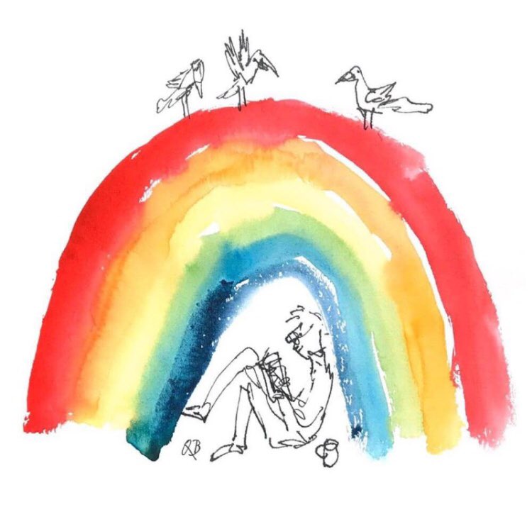 MarchingPencils's tweet photo. Absolutely in love with these free e-cards created by the wonderful @QuentinBlakeHQ available on @illustrationHQ website 🌈 #rainbow #nhs #NHSheros #SaveTheNHS https://t.co/rJsoN3TB90