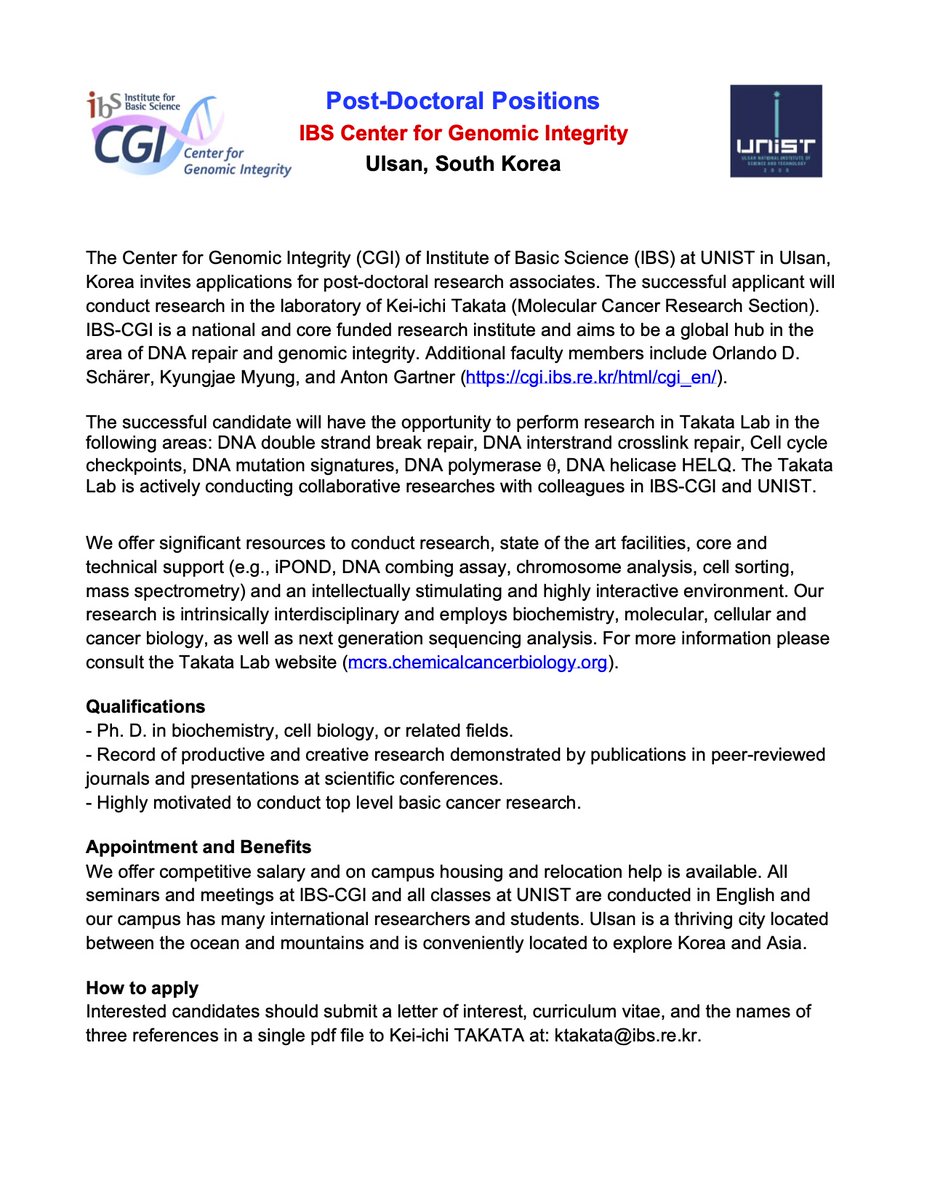 IBSCGI's tweet photo. We have a postdoc position available in our institute and open labs to work in. Please distribute and I hope this will help somebody to continue doing exciting science in these difficult times. https://t.co/iGfwA9Ptc9