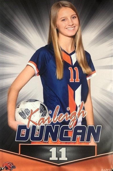 Day 6: Senior Recognition
    Kaileigh Duncan 
Forward 
Academic All District 2019
Cubs
Playing Soccer @ the University of Mary Hardin-Baylor
Major: Nursing
Favorite Memories: Celebrating with the team after big wins and going to playoffs 
#BridgelandBest #onceabearalwaysabear🐻