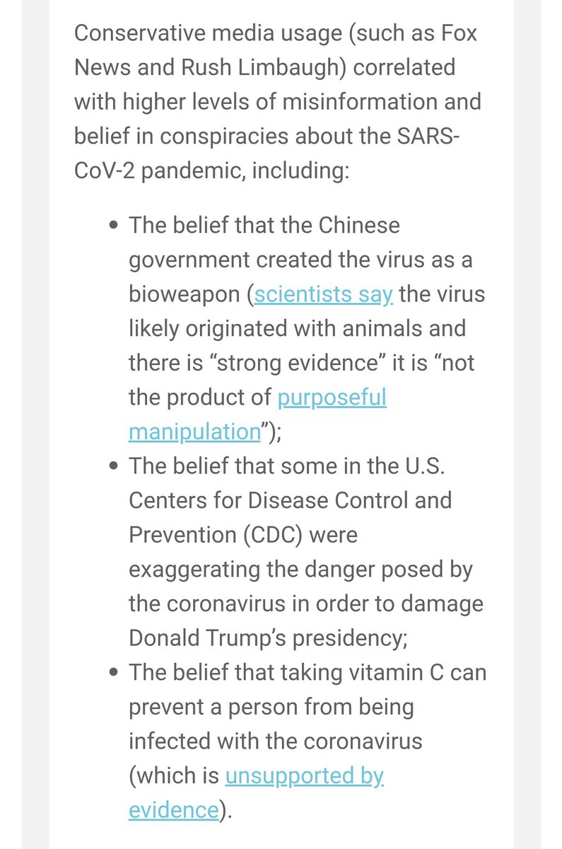 People relying on conservative media or social media in the early days of the pandemic were more likely to be misinformed about how to prevent the virus, and to believe conspiracy theories, according to a new study by researchers at the Annenberg Public Policy Center