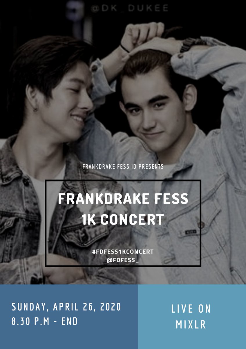 FDfess_'s tweet photo. ✨✨ FD FESS ID PRESENTS ✨✨

"FRANKDRAKE FESS 1K CONCERT"

Dalam rangka 1k followers, kita akan ngadain konser online!!
Date : Sunday, April 26, 2020
Time : 8.30 p.m - End
Live on Mixlr

And we have offline ticket, free for you guys!! So are you excited??

#FDFess1kConcert https://t.co/O0ECj35I7c