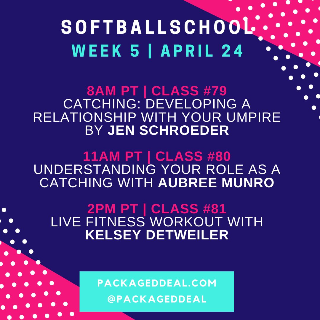Catchers will be pumped about today’s softball school lineup!!💪🏼