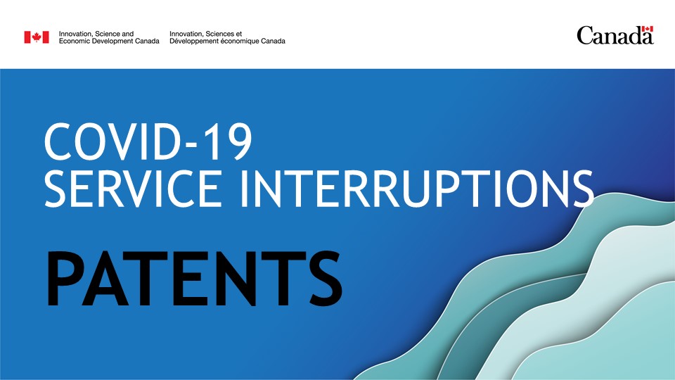 CIPO_Canada's tweet photo. #Patents | Today, don’t miss our presentation at 1:30 pm, detailing the impact of the designation of days as a result of the #COVID19 outbreak. 👉 https://t.co/DkyiNiD94G https://t.co/Jl5PA4LkYE