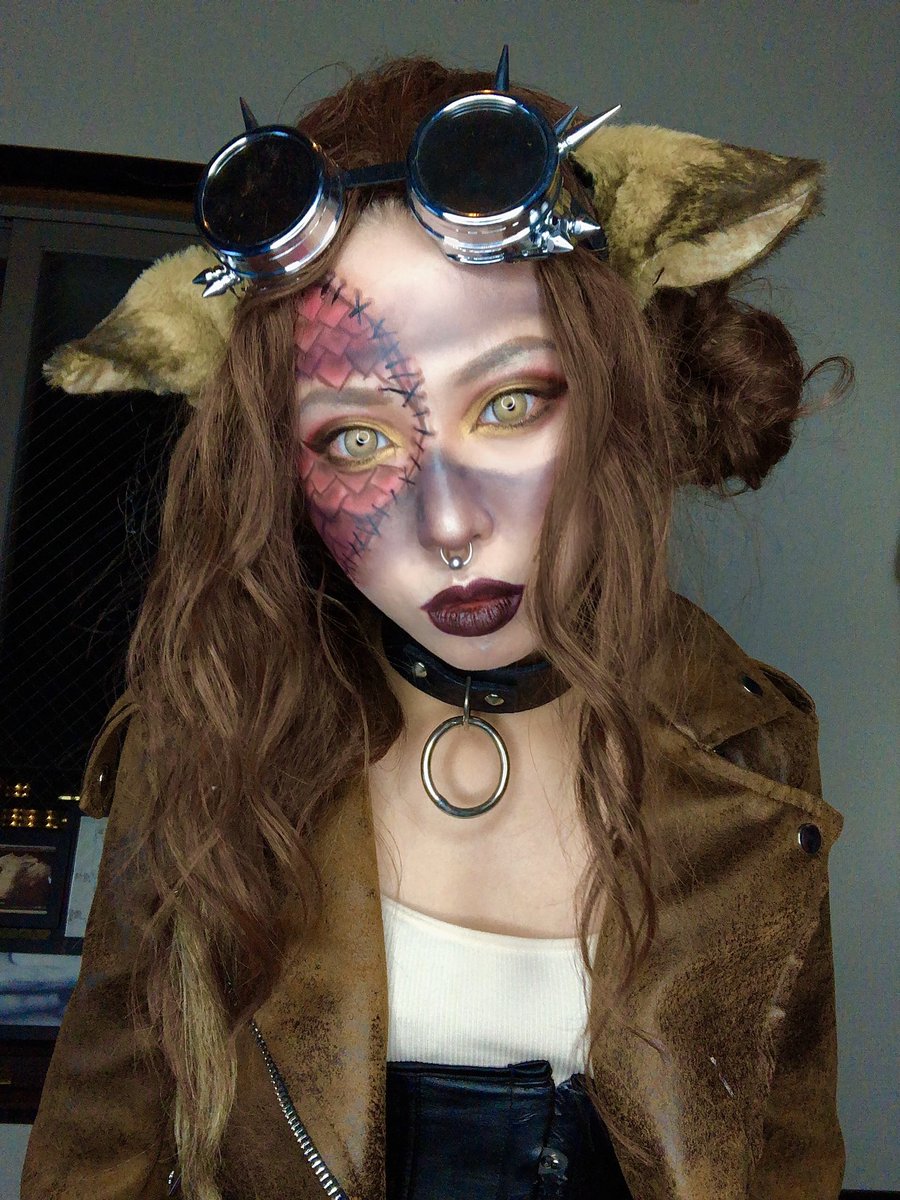 れやぞう Trick Store 貰った要素で創作宅コス ギャル 獣 鱗 スチームパンク 牙 縫い目メイク 要素くれた方々 ありがとうございました 初かもスチームパンク笑