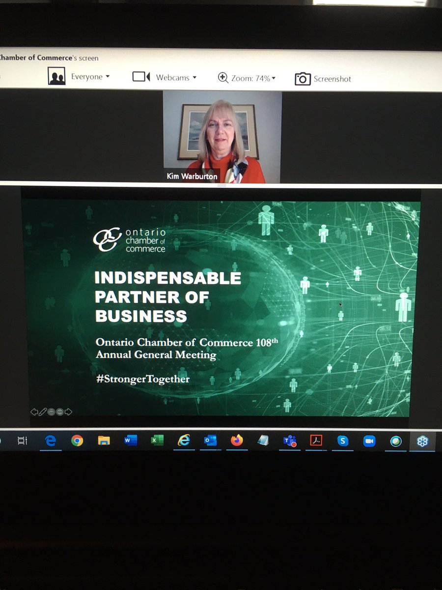 @OntarioCofC #OCCAGM2020 goes virtual with 3 attendees from @tbchamber Best wishes to our Chamber colleagues from across Ontario 👋#StrongerTogether @NLawrence_TBay @kenboshcoff