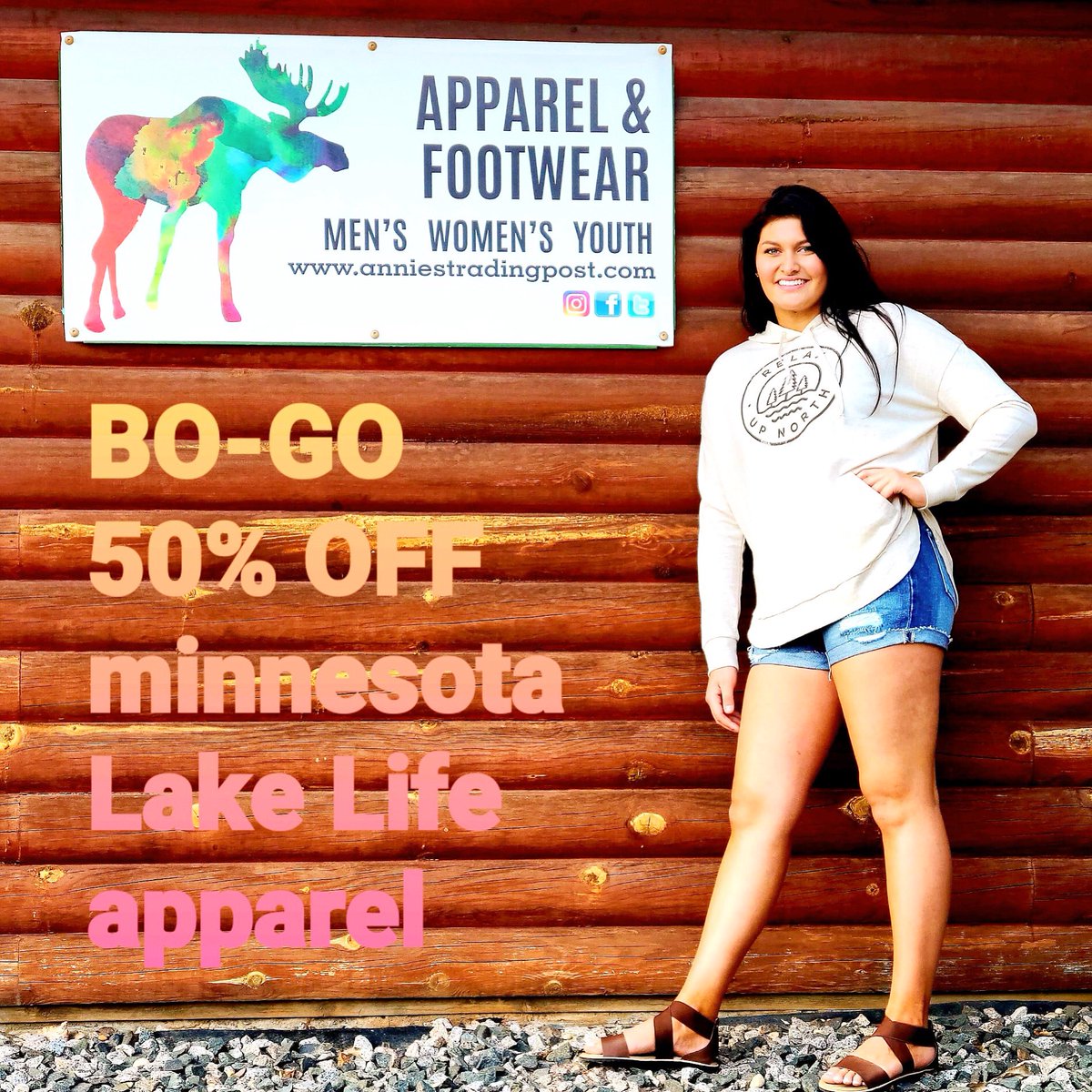 anniestrading's tweet photo. Buy One Get One 50% OFF Minnesota &amp; Lake wear apparel!!!
It’s feeling like spring and we’re ready for a sale!!!
Contact Info for purchase:
Annie’s: 218-463-5051
Text: 218-469-0465
Email: staci@anniestradingpost.com
*Sota clothing &amp; Get outside brands excluded from sale https://t.co/jFNweqtEsD