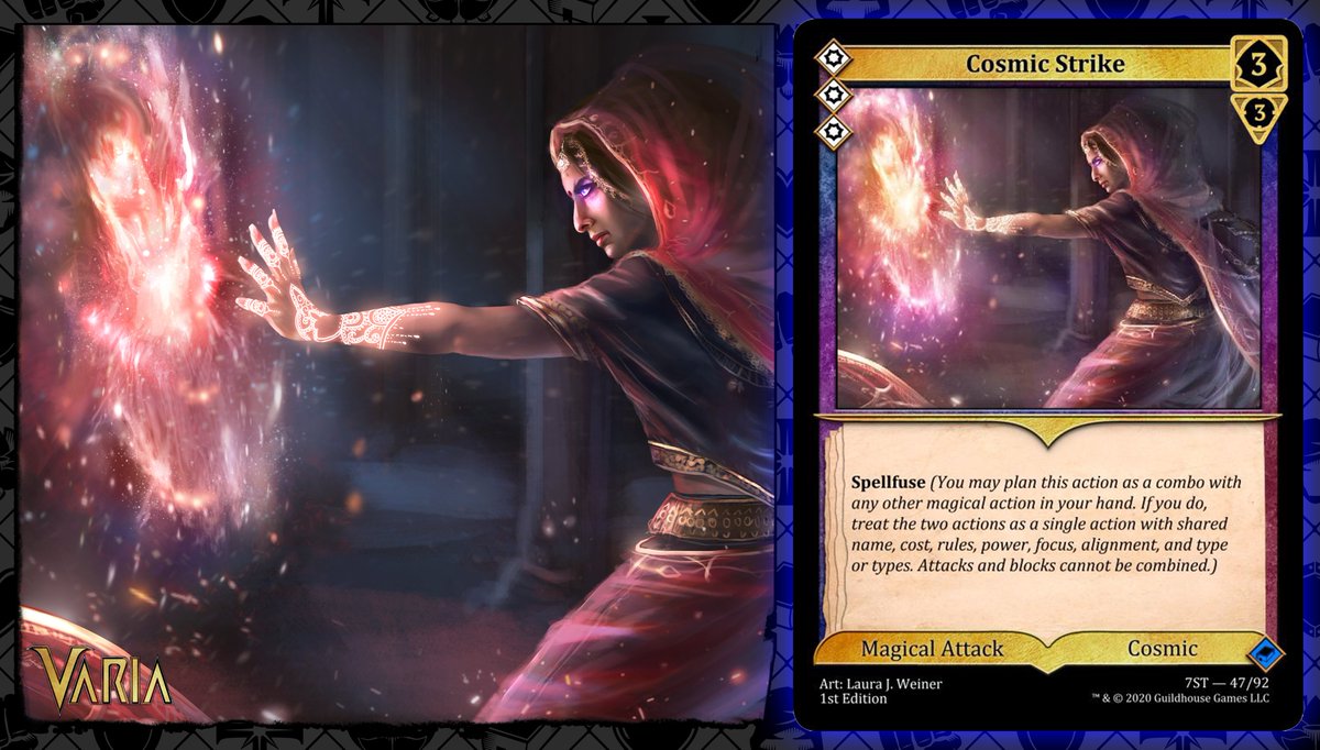 PlayVaria's tweet photo. 💥Powerful💥

Punch with the force of a galaxy - a galaxy of your own design.

The keyword spellfuse allows you to craft custom spells. When you control the fabric of reality, the possibilities are as endless as your imagination. 

https://t.co/HLu4aRjmvs

Art: @EllyettWee https://t.co/SND5ECZIJj